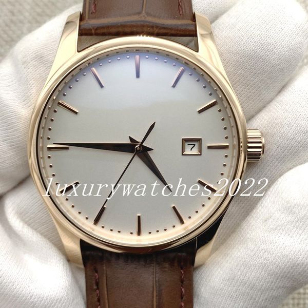 

2 style mens ladys watch silver gold 39mm 5227r001 automatic mechanical transparent movement watches calatrava black brown leather strap dat, Slivery;brown