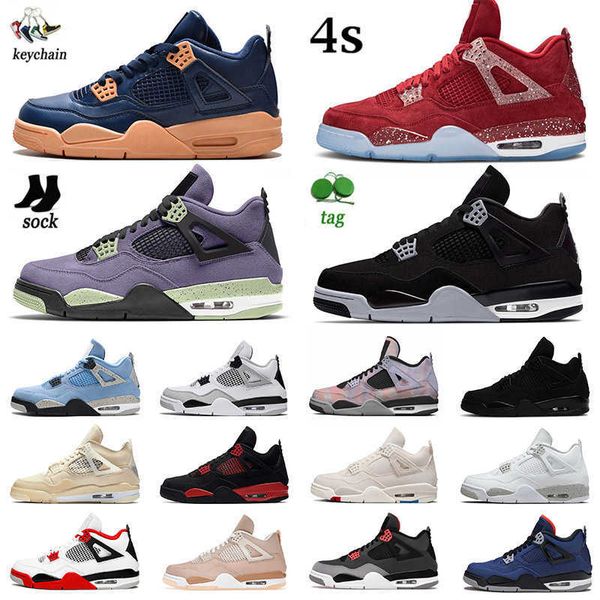 

basketball shoes 4s sneakers white sail military black canvas cat university blue fire red thunder oklahoma bred jordens men women jumpman 4