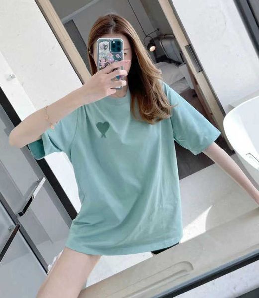 

men women t-shirt am heart designer solid cotton restore 2022 love letter embroidery round neck pure men's women's short sleeve yb, White;black