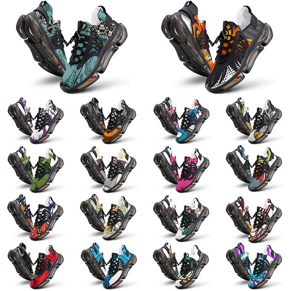 

elastic running shoes custom shoes men women diy white black green yellow red blue mens trainer outdoor sneakers size 38-46 color69