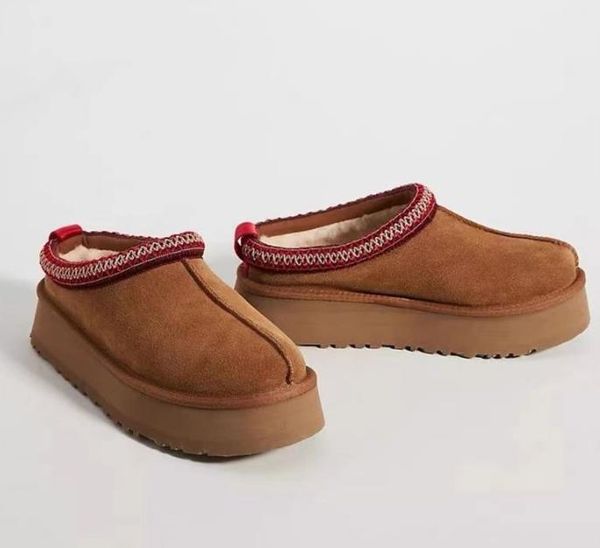 

snow boots super mini ankle boot shoes short bottes fashion martin designer winter warm wool real leather platform tazz booties slipper, Black