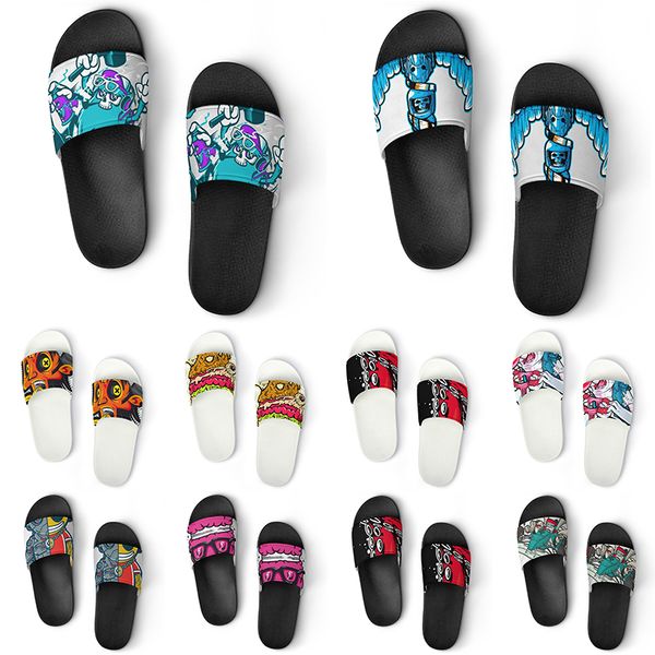 

custom shoes pvc slippers men women diy home indoor outdoor sneakers customized beach trainers slip-on color313