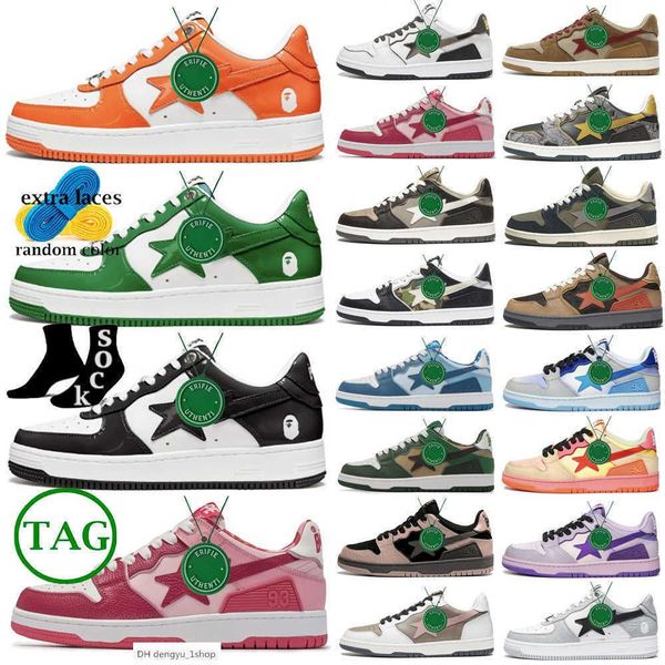 

2023 bapestas baped casual shoes for mens bapesta sk8 sta designer camo black white green red orange camouflage man women trainers sports jo