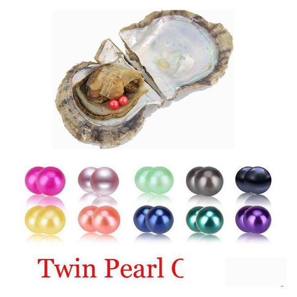 

pearl wholesale new 67mm round oyster twins pearl 25 mix color seawater natural gift diy loose decorations vacuum packaging drop del dhw5v, White