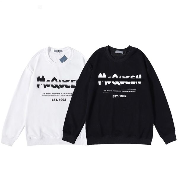 

europe women sweatshirts and mens designer sweaters retro classic luxury sweatshirt men arm letter embroidery round neck comfortable, Black