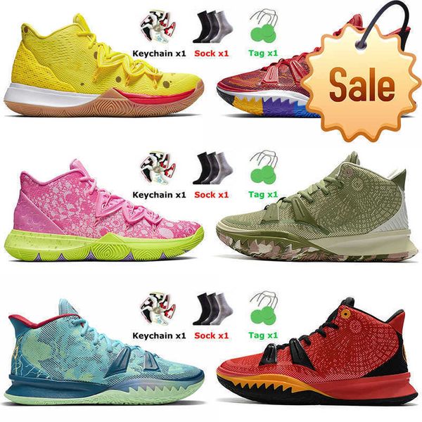 

basketball og shoes trainers outdoor sports sneakers special-fx pale ivory anime hip hop horus brown green kyries 7s mens kyrie 5 irving 7, Black