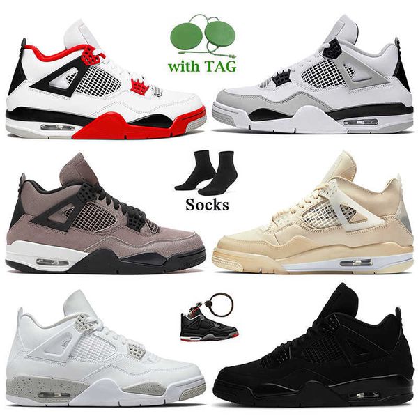 

fashion 4 women men basketball shoes jumpman 4s mens trainers fire red military black taupe haze sail white oreo bred cat university