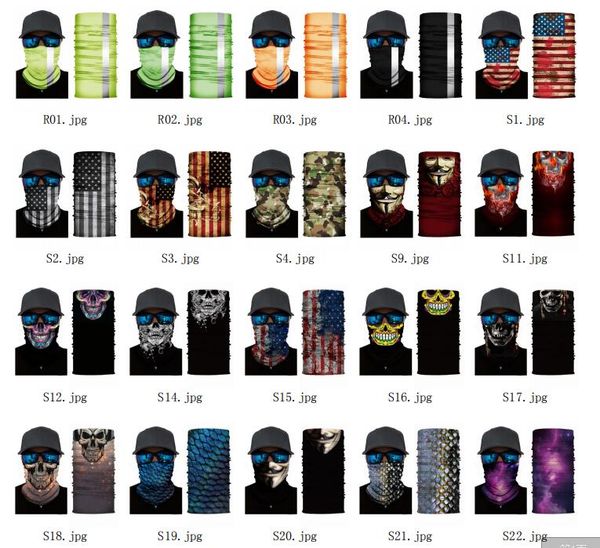

skull half face mask scarf bandana bike motorcycle dustproof scarf neck scarves masks cycling festival cosplay ski biker headband, Black