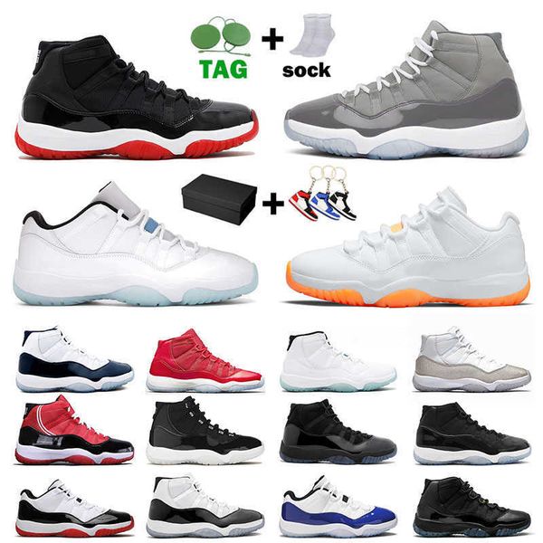 

basketball shoes sports sneakers trainers citrus low legend blue cool grey high concord bred space jam cap jumpman 11 11s for men women xi j, Black