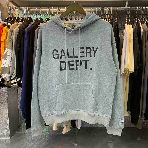 

designer 2022 fashion men's hoodies cotton sweater niche fashion brand galleryt deptss classic letter printed hoodie autumn men's, Black