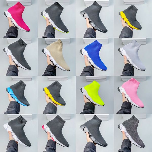 

kids designer shoes speed youth baby girls boys triple-s sock original kid casual slip-on high black white toddler infants trainers sports