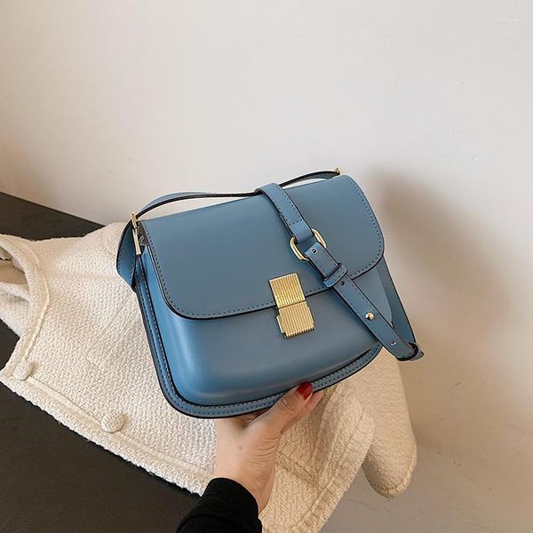 

european and american niche bags design women trendy fashion hit color messenger bag wild saddle