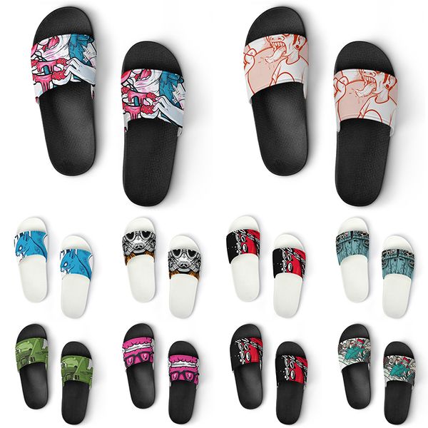 

custom shoes pvc slippers men women diy home indoor outdoor sneakers customized beach trainers slip-on color128