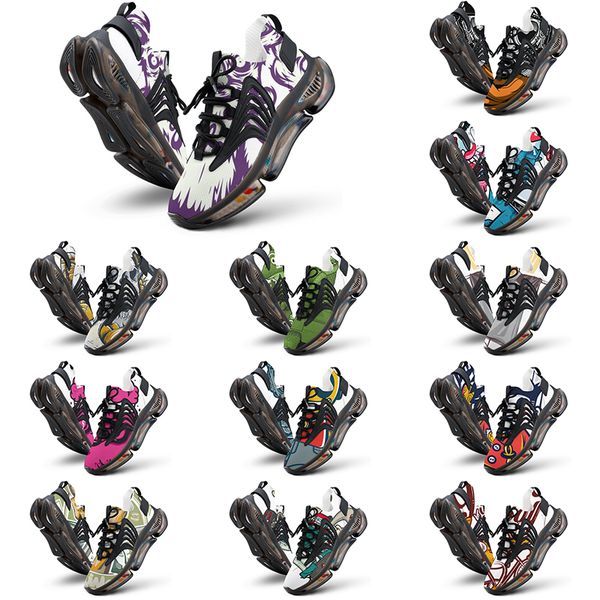 

elastic running shoes custom shoes men women diy white black green yellow red blue mens trainer outdoor sneakers size 38-46 color42