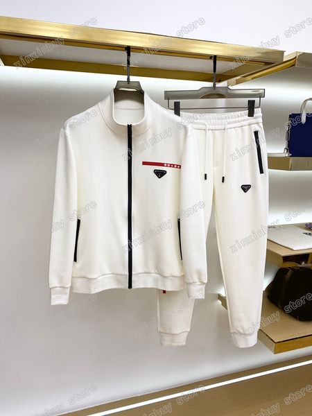 

xinxinbuy men designer coat jacket sets red metal triangle label milano zipper cotton long sleeve women green white black m-3xl, Black;brown