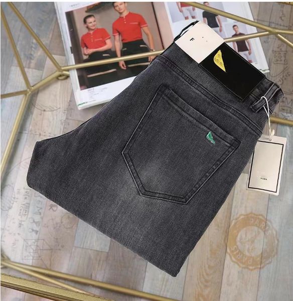 

2022 hip-hop high street fashion brand jean retro torn fold stitching, Blue