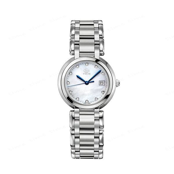

women's watch stainless steel sapphire glass durable quartz movement, Slivery;brown