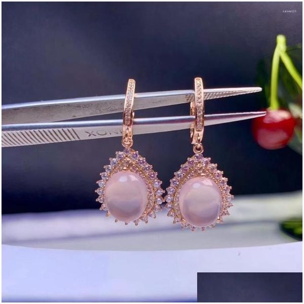 

dangle chandelier dangle earrings charming pink rose quartz earring with 925 sier for women drop delivery jewelry dh83x, Silver