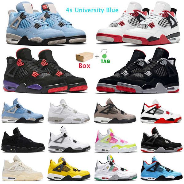 

basketball shoes mens trainers sport sneakers university blue white oreo fire red taupe haze cool grey black cat thunder neon 4s jumpman