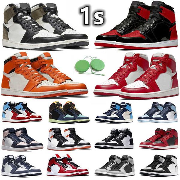 

1 1s mens basketball shoes sneaker bred patent dark mocha newstalgia yellow royal silver toe university blue starfish pine green men women