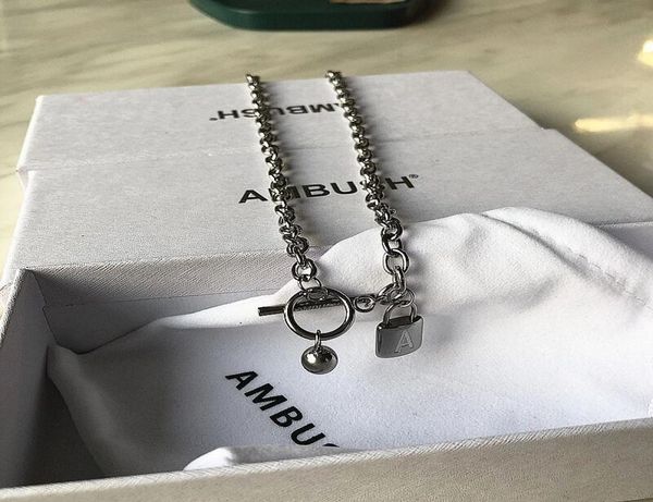 

53cm alloy solid key lock necklace men women with original gift box and cloth bag accessories4360990, Silver