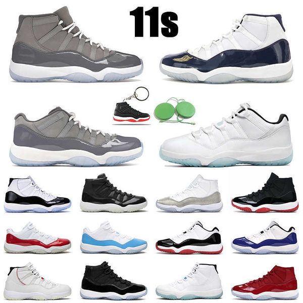 

11s unc win like 82 basketball shoes cool grey men women concord space jam legend blue platinum tint mens trainer, Black