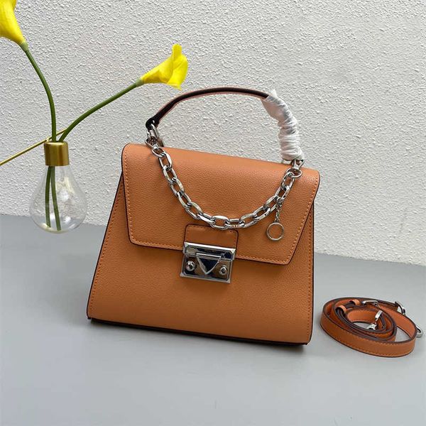 

real leather shoulder bags fashion versatile chain messenger bag 2023 ladies designer bag shape stereo soft touch