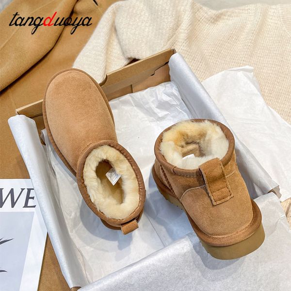 

boots winter fur ladies snow thicken wool low-cut shoes women short ankle keep warm botas 221116, Black