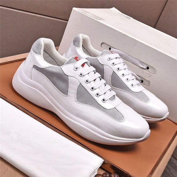 

men america's cup xl leather sneakers patent flat trainers black mesh lace-up casual shoes outdoor runner mkjl0002 asdasdaasdaws, Red;white