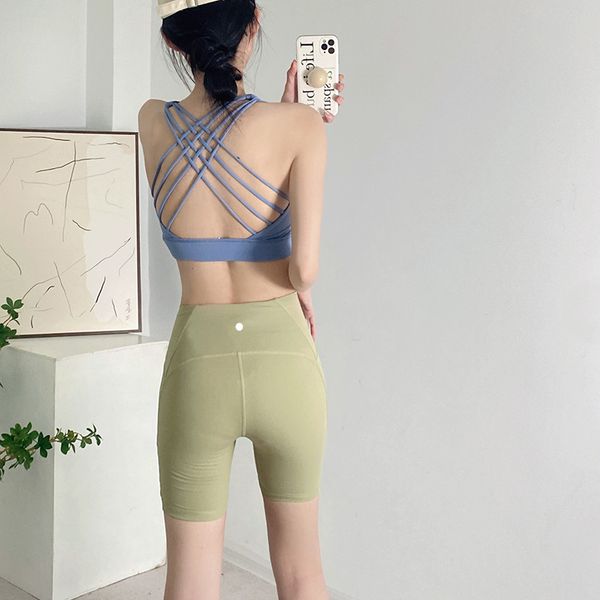 

ll yoga shorts suit align women's sports high waist 4-point pants running fitness gym underwear workout short leggings