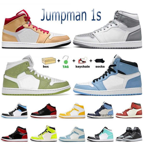 

2023 fashion women men jumpman 1 basketball shoes green python chicago reimagined jordens 1s visionaire bred text mens trainers smoke grey a