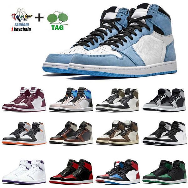 

1 basketball shoes 1s military blue bordeaux prototype hyper royal pollen dark mocha electro orange mens trainers sport sneaker jordon jorda, Black