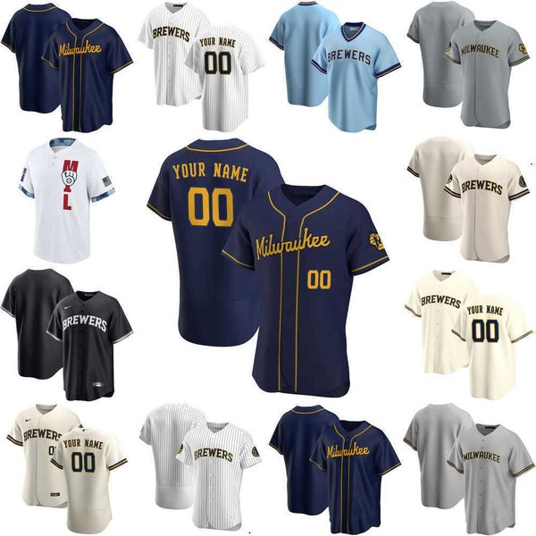 

2022 custom jersey mens women youth milwaukee''brewers''31 bobby''wahl 35 brent suter 15 tyrone''tay, Blue;black