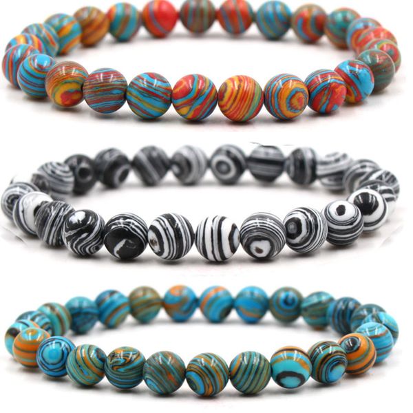 

multicolor stone bracelets beaded strand for women men reiki prayer bracelets fashion jewelry, Black