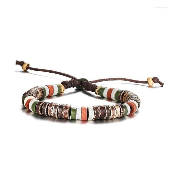 

charm bracelets charm bracelets 1pcs coconut beaded natural stone charms bangles for men woman size adjustable vintage rope gift boy dhwpj, Golden;silver