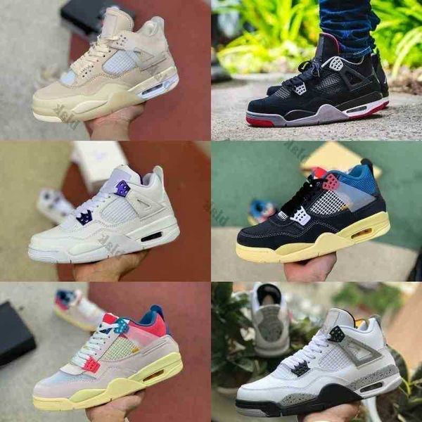 

basketball shoes sports d52yvv3 new cream sail white cement bred court purple uni4 4s men women la guava ice rasta mushroom, Black