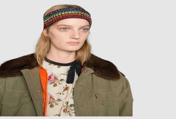 

elastic stripe full crystal rhinestone headband runway headwrap colourful strap clear crystal designer women fashion head bands6061706, Silver