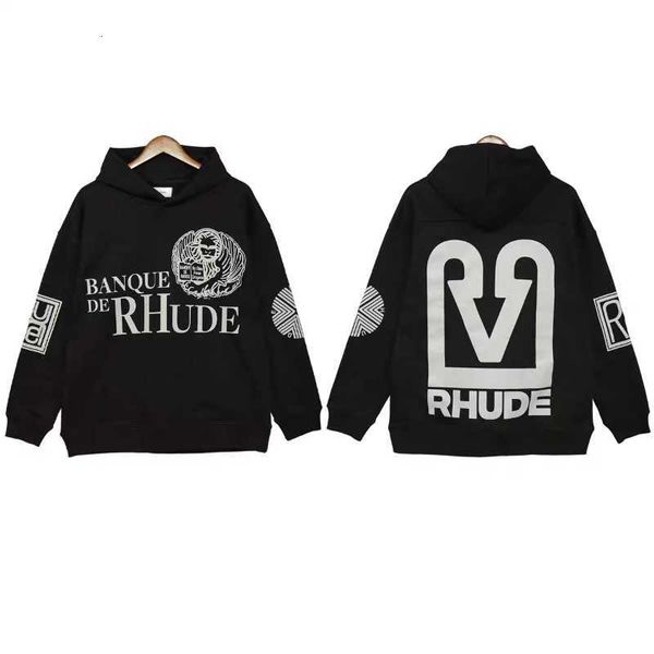 

men's hoodies & sweatshirts fleece heavy fabric oversized rhude fashion hoodie men pullovers rhude women clothing 25kr, Black