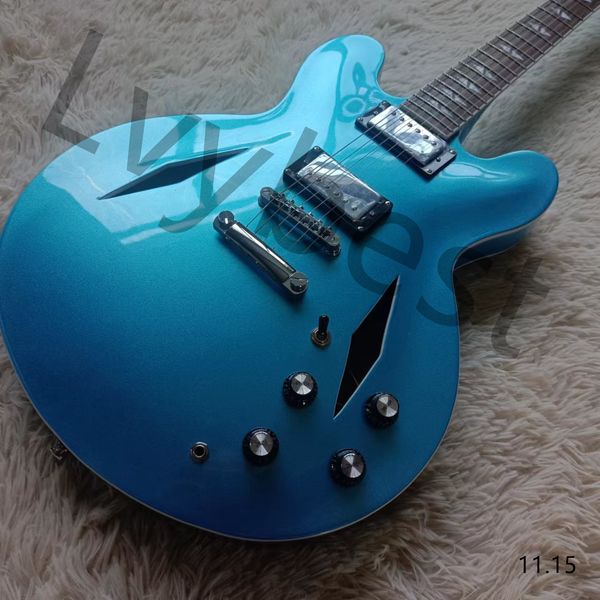 

lvycustomized electric guitar dave grohl jazz semi hollow body light blue