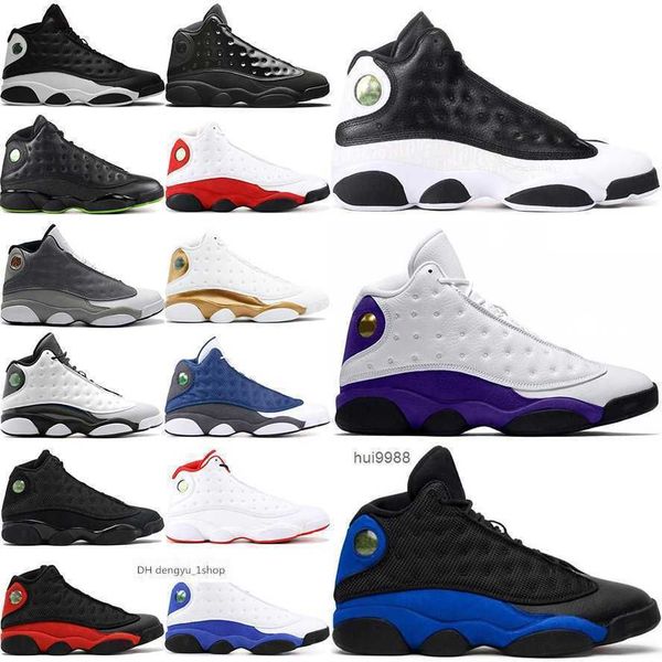 

jumpman 13 flint 13s reverse he got game mens basketball shoes playground trainers lucky green bred court purple men sports, Black
