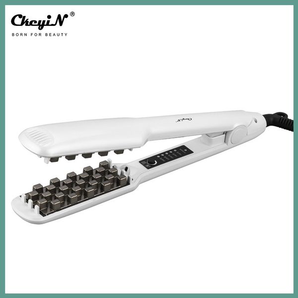 

curling irons 3d grid hair crimper volumizer ceramic professional fluffy corrugated curler flat iron corn splint perm 5 temperatures 221116