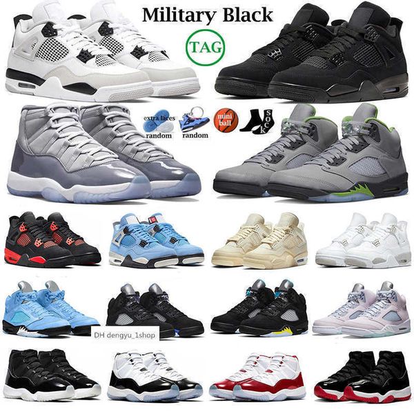 

4s 5s 11s basketball shoes for men women jordens 4 military black cat sail red thunder white oreo 5unc recer blue 11 cool grey bred concord