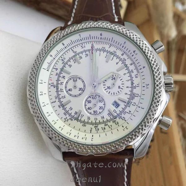 

men's quartz battery watch 46mm rubber classic strap wrist watch designer fashion exquisite sapphire waterproof watches, Slivery;brown