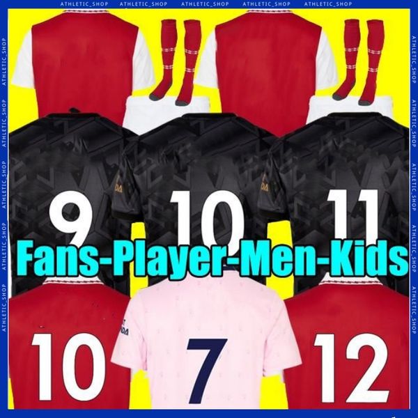 

22 23 soccer jerseys saka g. jesus smith rowe fans player version martinelli odegaard thomas nketiah tierney 2022 2023 football shirt men ki, Black;yellow