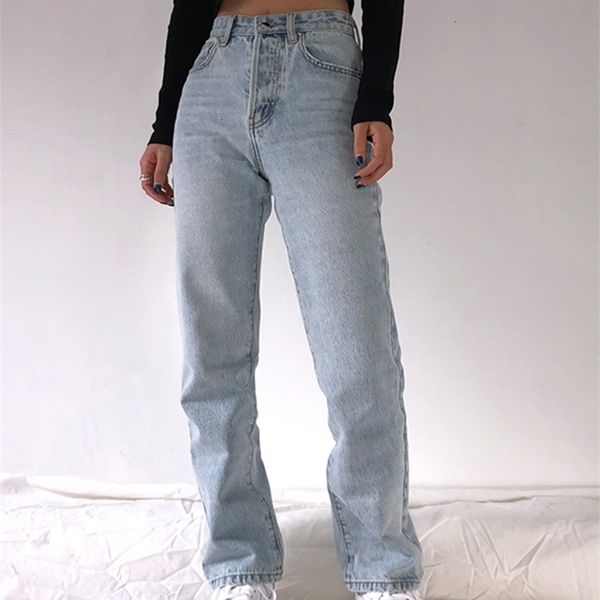 

womens jeans high waist baggy women casual straight leg loose pants mom jean fashion comfy wash boyfriend wide simple trousers 221115, Blue
