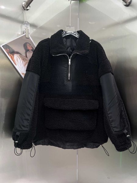 

brand women's jackets designer design 2022 autumn and winter new style lamb fleece coat with cotton fashionable for men and women, Black;brown