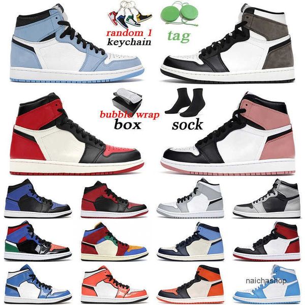 

with original box jumpman 1 men women basketball shoes 1s high og university blue bred toe dark mocha hyper royal mid purple pulse outdoor j