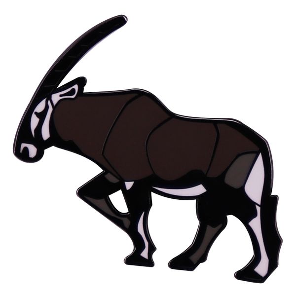 

the east african oryx beisa enamel pin goat antelope animal brooch badge backpack decoration jewelry accessories, Blue