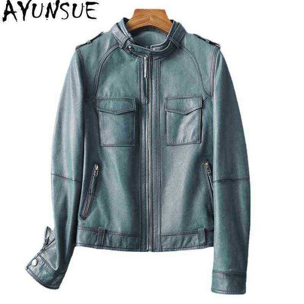 

ayunsue real leather jacket woman clothing sheepskin jackets famal fashion style autumn jackets ladies chaqueta de cuero sqq67 j220727, Black