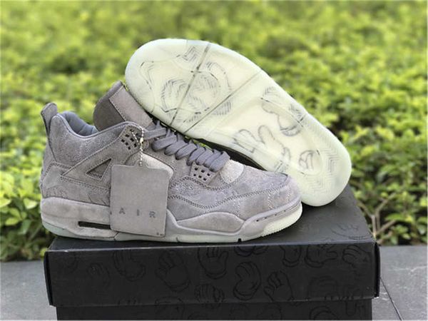 

authentic basketball shoes kaws x4 cool grey black 4s xx clear glow in the dark white man outdoor zapatos sneakers with original box